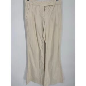 Theory Pants Women’s 2 Cream Flare Dress Striped Professional Career Office